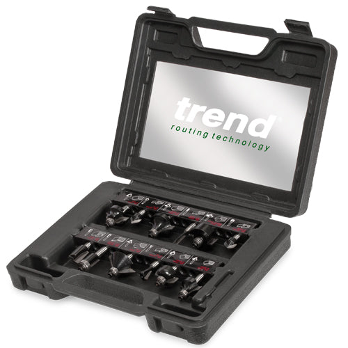 Trend Tools SET/SS8X1/4TC Trend 12 Piece 1/4In Shank Tct Router Cutter Set - Ideal Starter / Entry Level Set For Smaller 1/4In Collet Routers.
