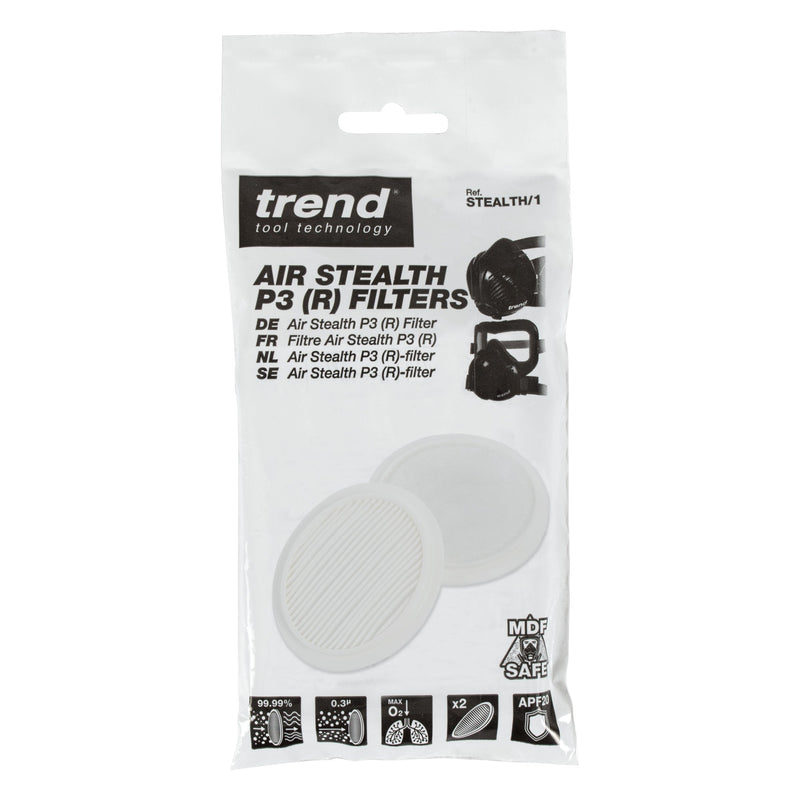 Trend Tools STEALTH/1 Air Stealth Respirator Mask Replacement Filters - Fast, Easy To Replace Set Of P3 Filters For The Stealth Half Mask.