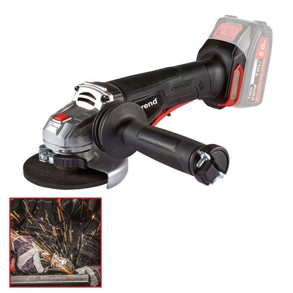 Trend Tools T18S/AG115B T18S 18V Brushless 115Mm Angle Grinder (Bare Tool) - Uk & Irl Sale Only