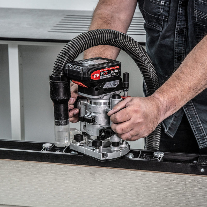 Trend Tools T18S/R14P2 Cordless ?Ó Dual-Base Trim & Plunge Router (2X 4Ah) 18V Uk& Ireland Only