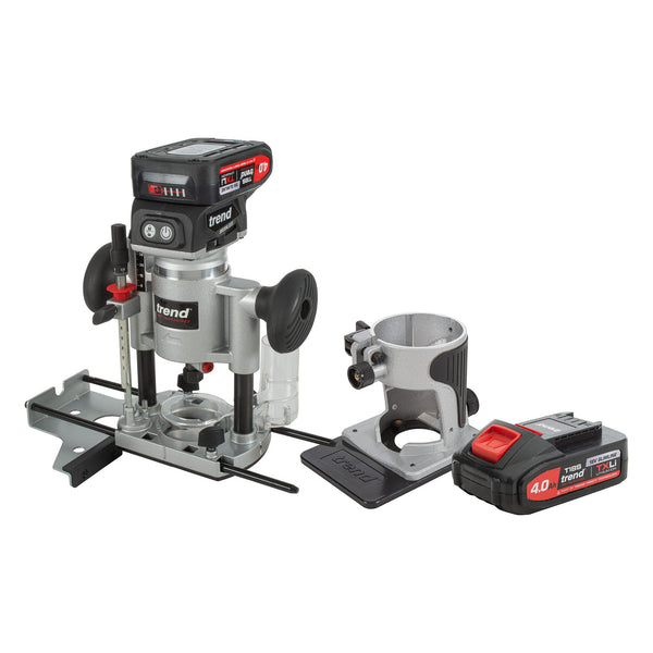 Trend Tools T18S/R14P2 Cordless ?Ó Dual-Base Trim & Plunge Router (2X 4Ah) 18V Uk& Ireland Only