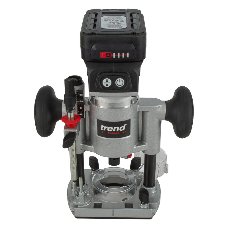 Trend Tools T18S/R14P2 Cordless ?Ó Dual-Base Trim & Plunge Router (2X 4Ah) 18V Uk& Ireland Only