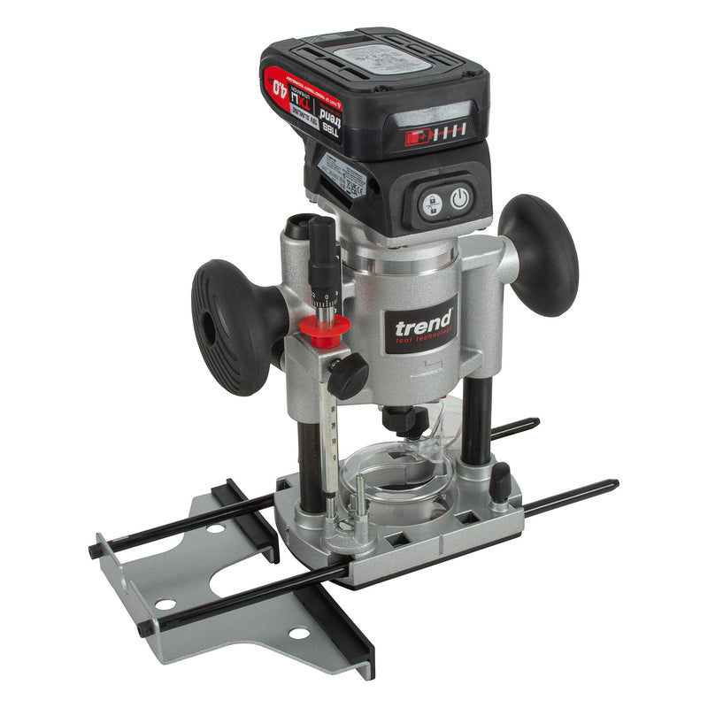 Trend Tools T18S/R14P2 Cordless ?Ó Dual-Base Trim & Plunge Router (2X 4Ah) 18V Uk& Ireland Only