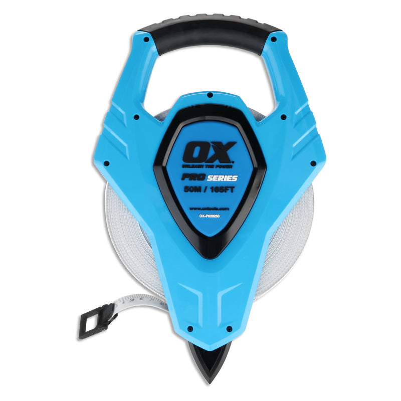 OX Tools OX-P028250 Pro Fibreglass Open Reel Tape - 50M / 165FT