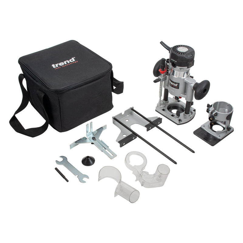 Trend Tools T1EPS/EURO 710W 8Mm Dual-Base Trim & Plunge Router 230V Eu