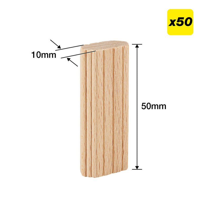 Trend Tools TEN/10X50/50 10 X 50Mm Beechwood Loose Tenons, 50 Pack