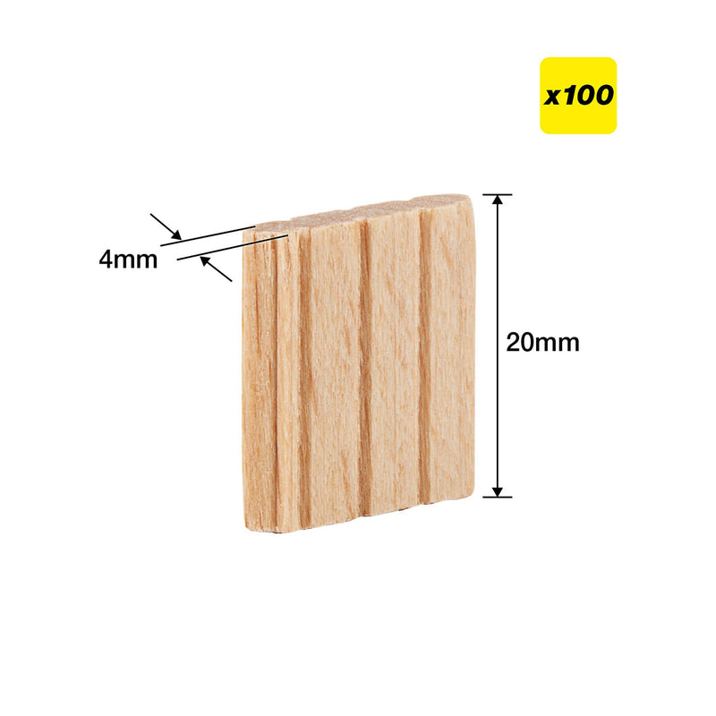 Trend Tools TEN/4X20/100 4 X 20Mm Beechwood Loose Tenons, 100 Pack