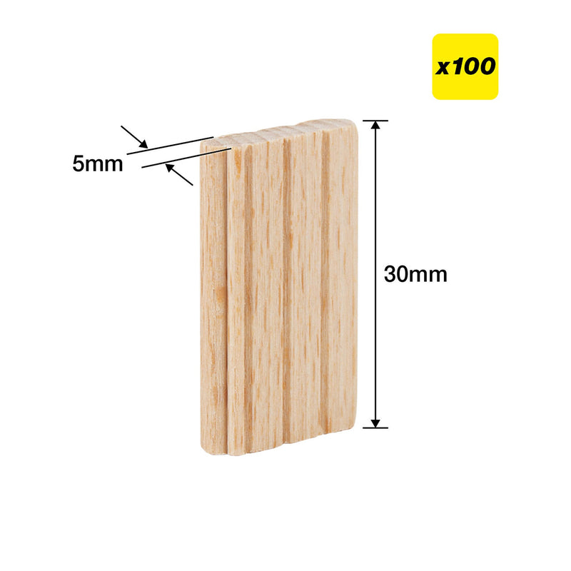 Trend Tools TEN/5X30/100 5 X 30Mm Beechwood Loose Tenons, 100 Pack