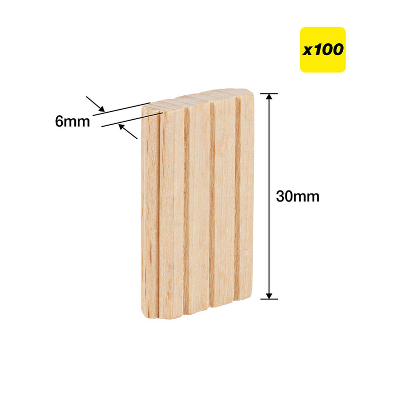 Trend Tools TEN/6X30/100 6 X 30Mm Beechwood Loose Tenons, 100 Pack
