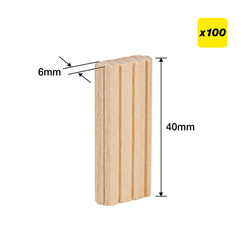 Trend Tools TEN/6X40/100 6 X 40Mm Beechwood Loose Tenons, 100 Pack