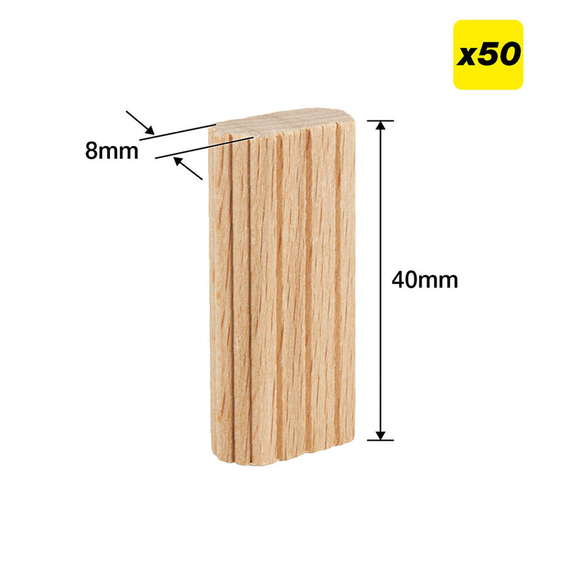 Trend Tools TEN/8X40/50 8 X 40Mm Beechwood Loose Tenons, 50 Pack