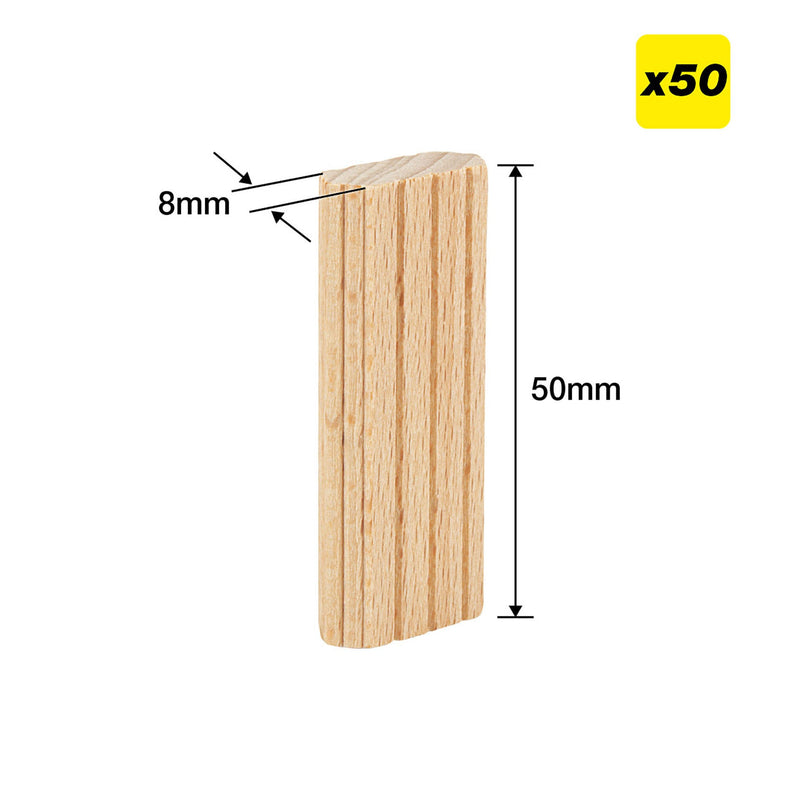 Trend Tools TEN/8X50/50 8 X 50Mm Beechwood Loose Tenons, 50 Pack