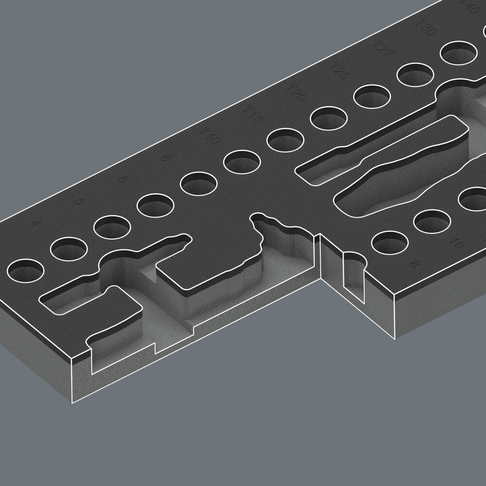Wera 05150117001 9727 Foam insert 8007 A VDE Zyklop VDE ratchet set 1, 1/4", 30 pieces
