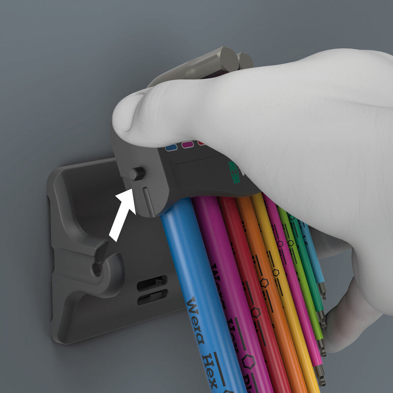 Wera 05133165001 950/9 Hex-Plus Multicolour 3 L-key set, metric, BlackLaser, 9 pieces