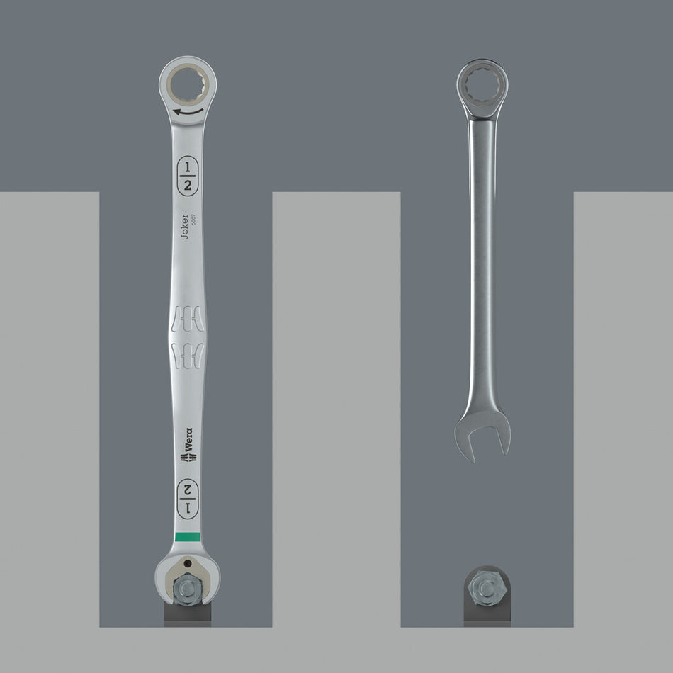 Wera 05020364001 6007 Joker Ratcheting combination spanner SB, long design, imperial, 1/2" x 245 mm