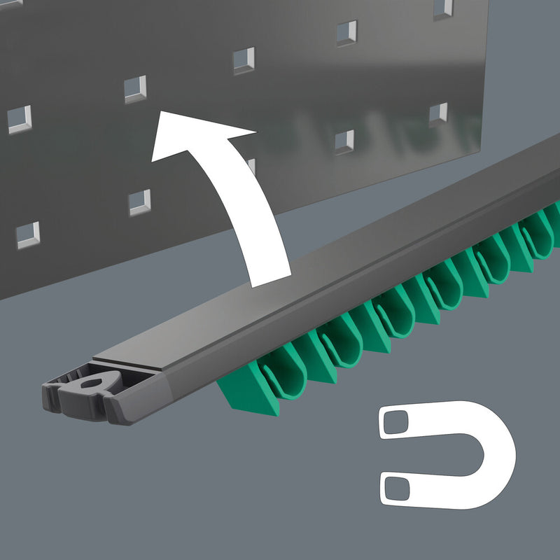 Wera 05136413001 9610 Joker Magnetic rail, for up to 11 spanners, empty, 30 x 370 mm