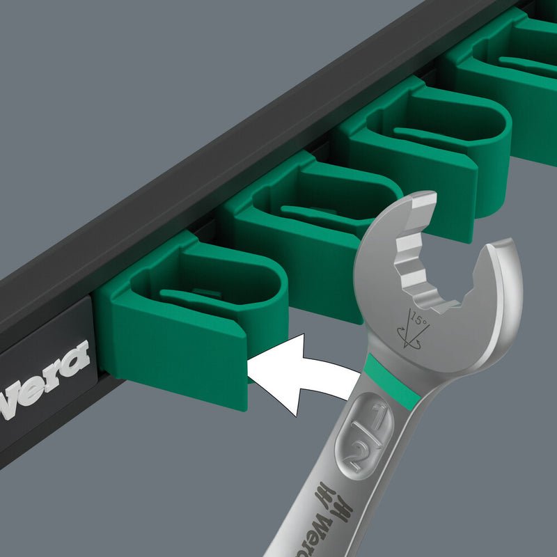 Wera 05020235001 9642 Magnetic rail 6003 Joker Imperial 1 Ring spanner set, 8 pieces