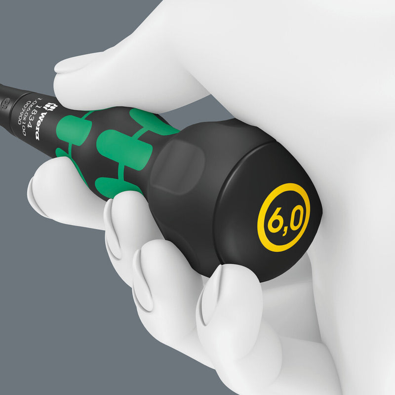 Wera 05007901001 1834 Kraftform Ball-Grip Slotted screwdriverworkshop blade, 1 x 6 x 150 mm