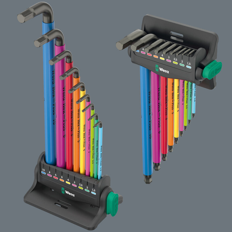 Wera 05133165001 950/9 Hex-Plus Multicolour 3 L-key set, metric, BlackLaser, 9 pieces
