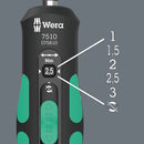 Wera 05075810001 7510 Kraftform Safe-Torque Speed Torque screwdriver, 1-3 Nm, 1/4" x 1.0 Nm x 1.5 Nm x 2.0 Nm x 2.5 Nm x 3.0 Nm x 147.5 mm