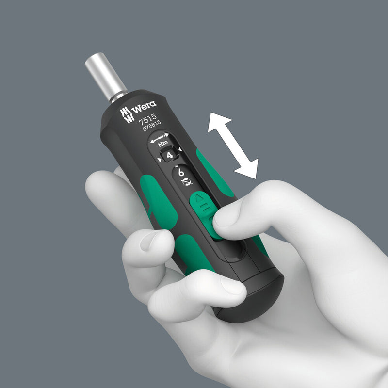 Wera 05075815001 7515 Kraftform Safe-Torque Speed Torque screwdriver, 2-6 Nm, 1/4" x 2.0 Nm x 3.0 Nm x 4.0 Nm x 5.0 Nm x 6.0 Nm x 147.5 mm