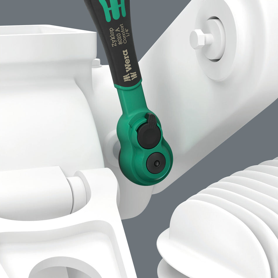 Wera 05005542001 8100 SA 15 Zyklop Comfort ratchet set, reversing lever, 1/4" drive, imperial, 28 pieces