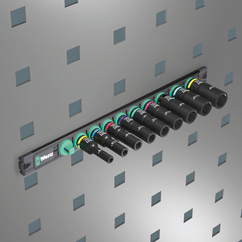 Wera 05005591001 9661 Magnetic rail B Impaktor Deep Imperial 1 socket set, 3/8" drive, 9pc