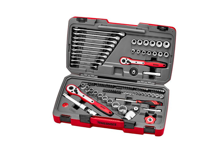Teng Tools TMX098 MECCA PRO 1/4", 3/8" & 1/2" Socket & Tool Set 98 Pieces