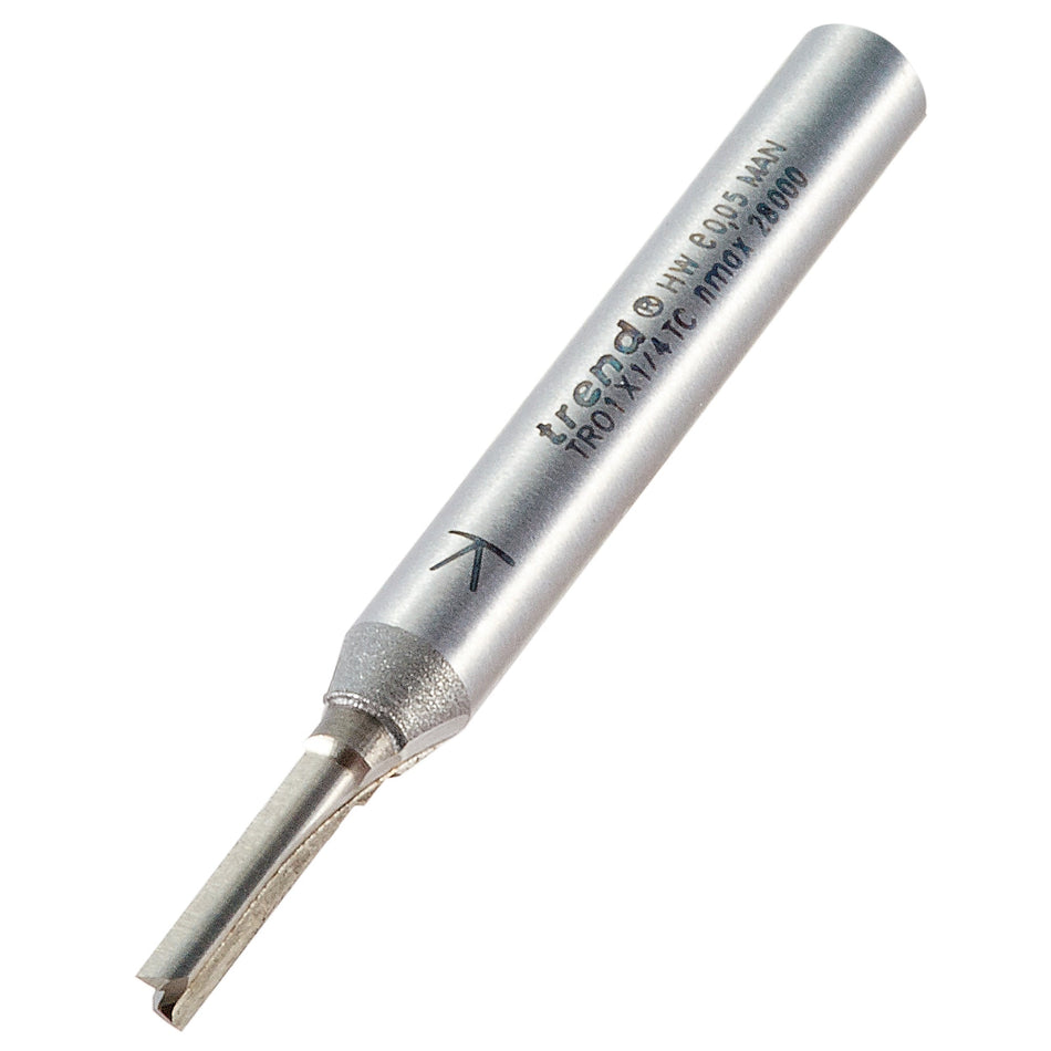 Trend Tools TR01X1/4TC Two Flute Cutter 3.2Mm Diameter