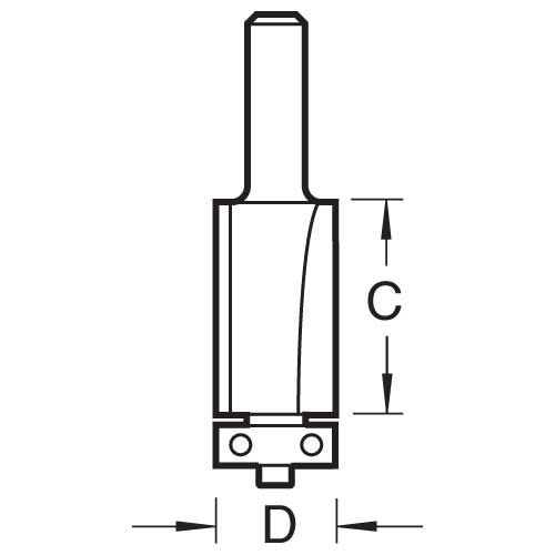 Trend Tools TR24X1/4TC Guided Trimmer 6.3Mm Diameter X 25.4