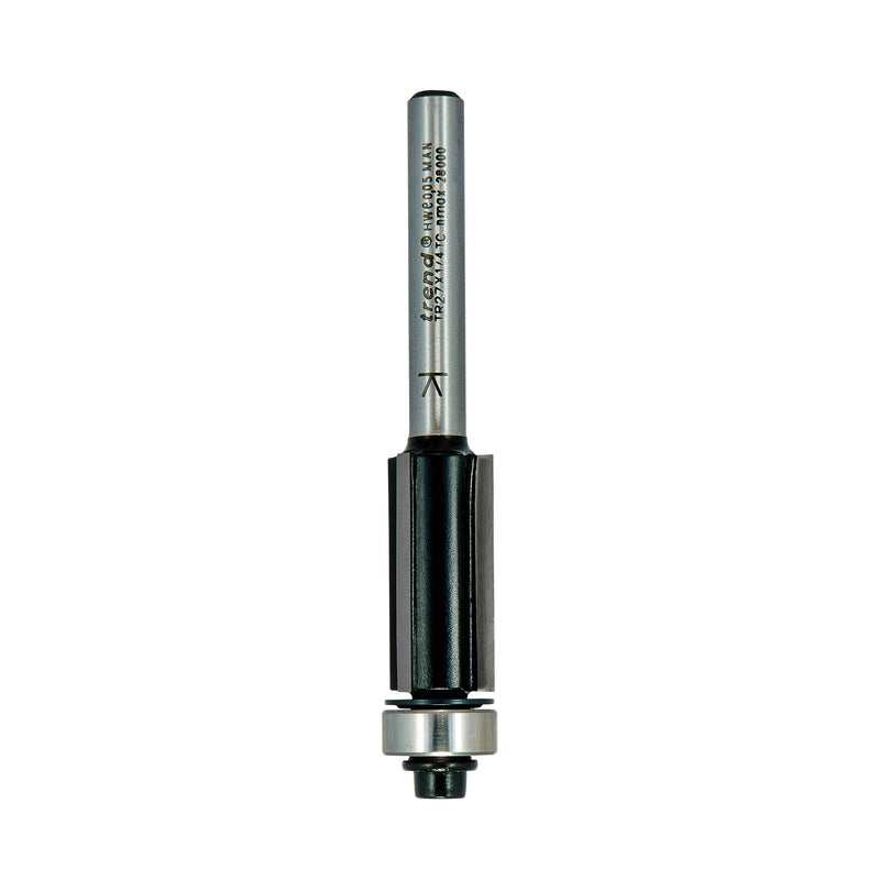 Trend Tools TR27X1/4TC Guided Trimmer Triple Fluted 12.7X25.4