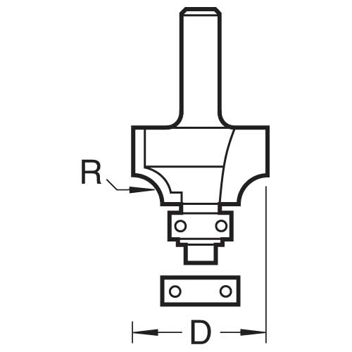 Trend Tools TR31X1/4TC Guided Ovolo Round Over Cutter 6.35Mm Radius
