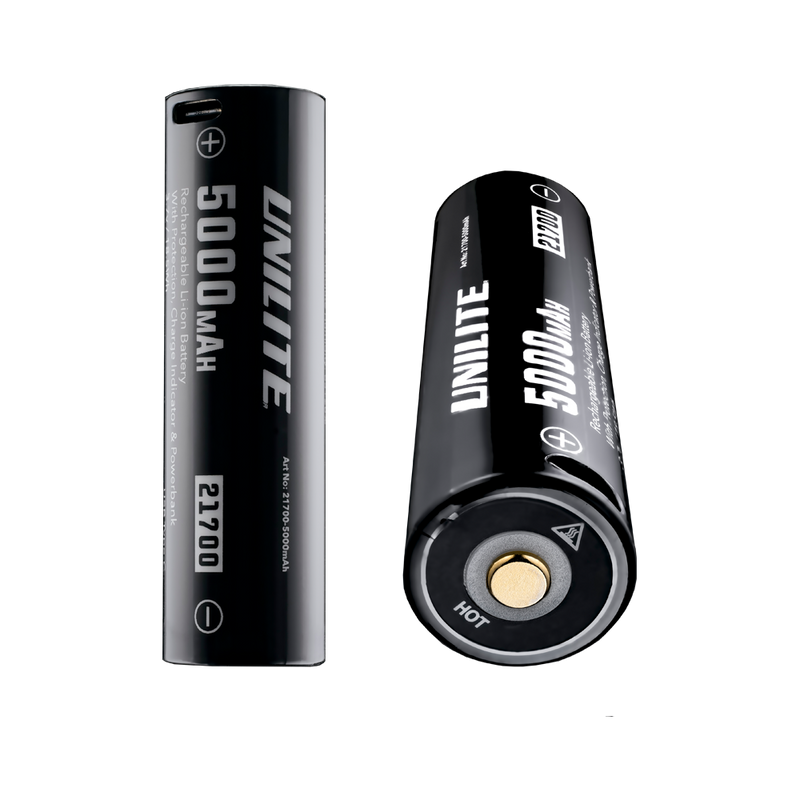 Unilite 21700-5000mAh BATTERY 21700-5000MAH Battery with built in USB-C Charging