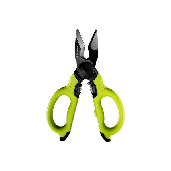 Unilite ES-6 Electricians scissors with wire strippers and terminal crimper.
