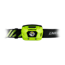 Unilite HL-4R Rechargeable Head Torch with dimming feature and red light mode and carrying case.