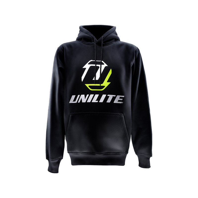 Unilite HOODIE Unilite branded warm black cotton hoodie.