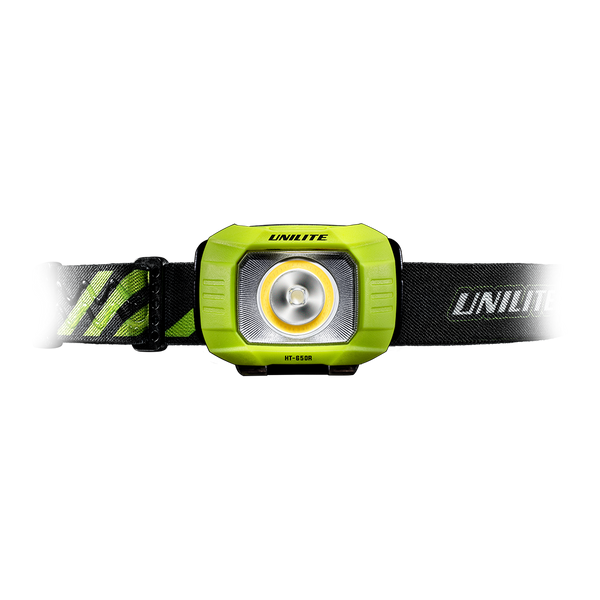 Unilite HT-650R Rechargeable and battery powered head torch with 650 lumen output.