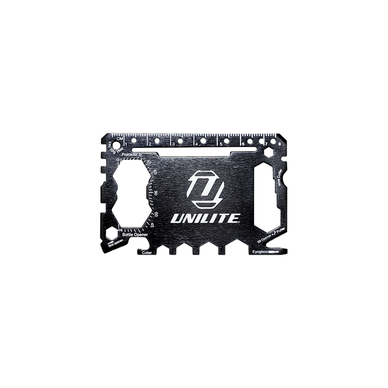 Unilite MULTI-TOOL-CARD Wallet size stainless steel multitool with a 46 handy tools in one compact package.