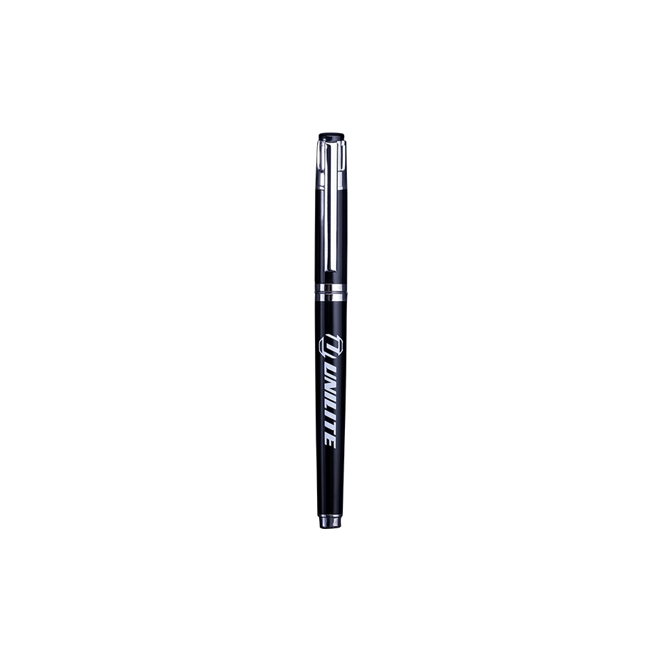 Unilite PEN-ROLLERBALL Unilite branded rollerball pen in black and chrome.
