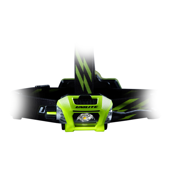 Unilite PS-HDL9R Powerful 750 Lumen Headtorch with support for 1 or 2 batteries and red rear warning light.
