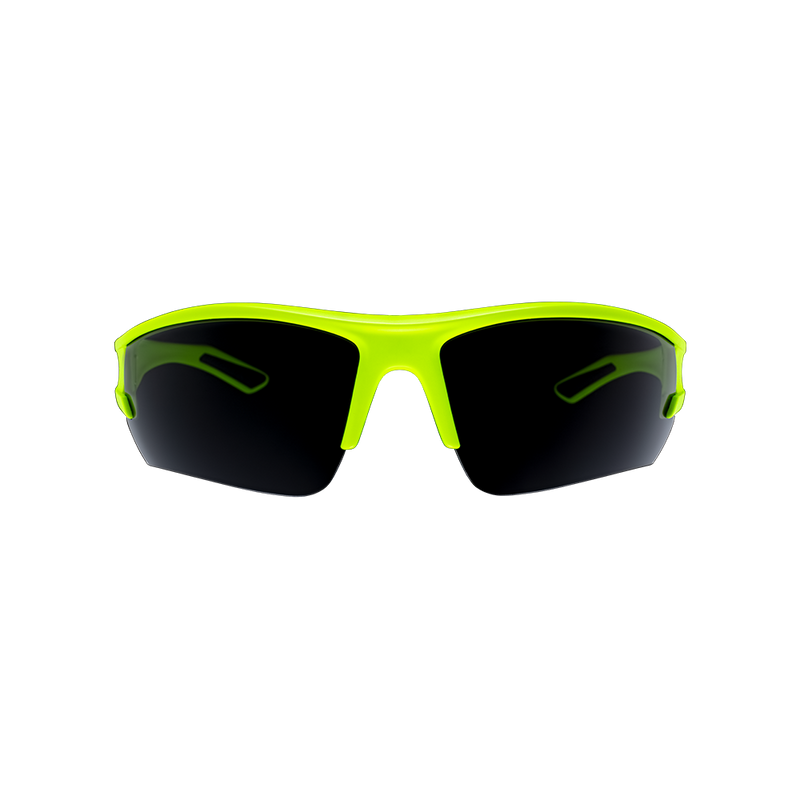 Unilite SG-YDS Yellow safety glasses with a dark smokey lens.