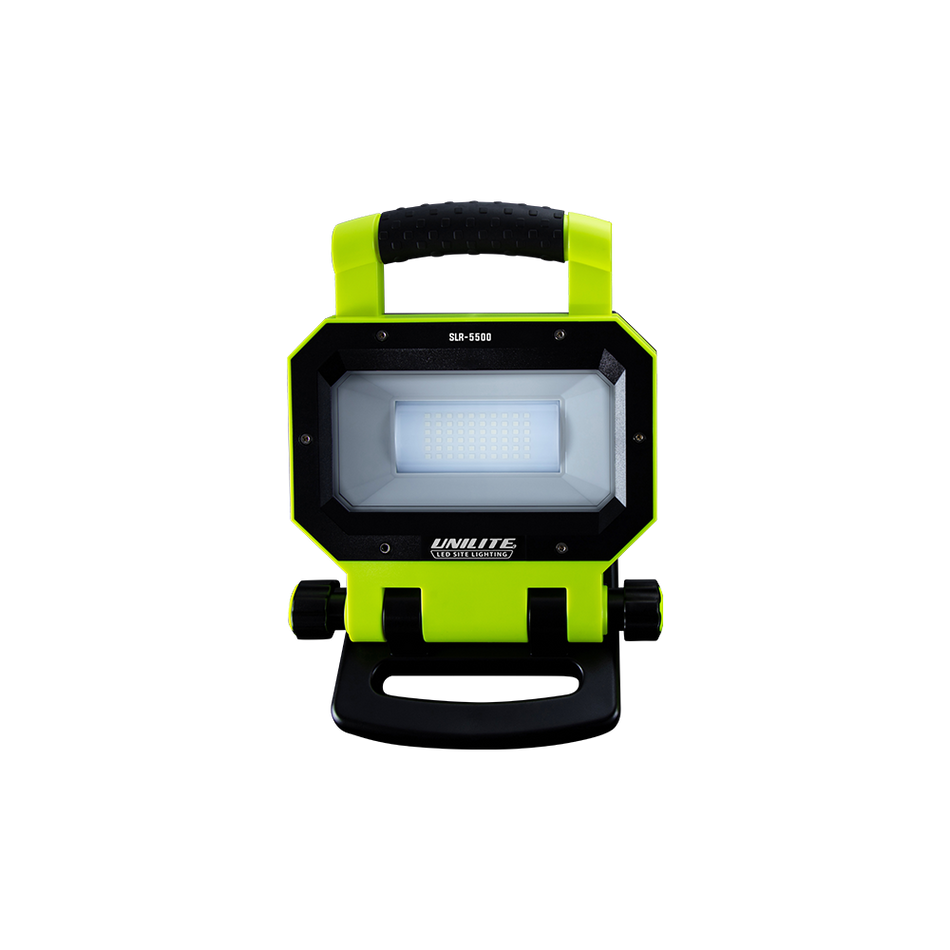 Unilite SLR-5500 Industrial work light with ultra bright 5500 lumen output and removable battery with powerbank.