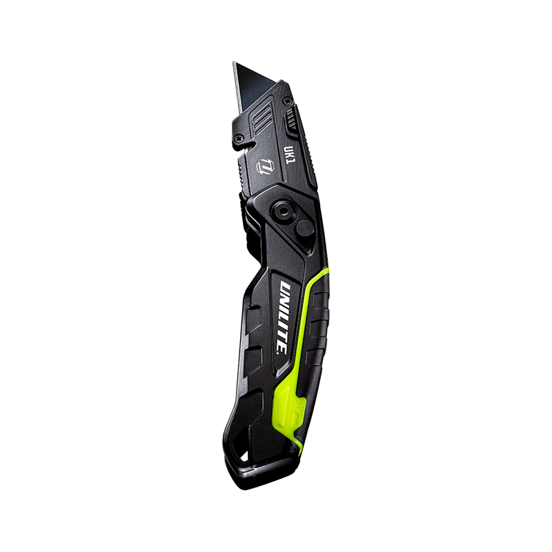 Unilite UK1 Folding utility knife with blade storage and wire stripper.