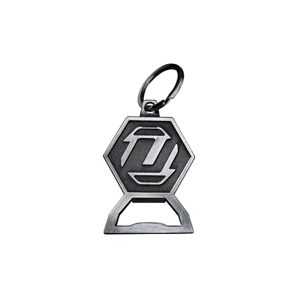 Unilite KEYRING-BOTTLE Stainless steel bottle opener keyring in the shape of the Unilite logo.