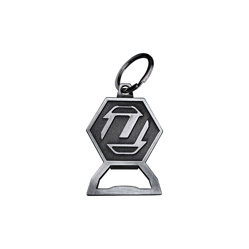 Unilite KEYRING-BOTTLE Stainless steel bottle opener keyring in the shape of the Unilite logo.