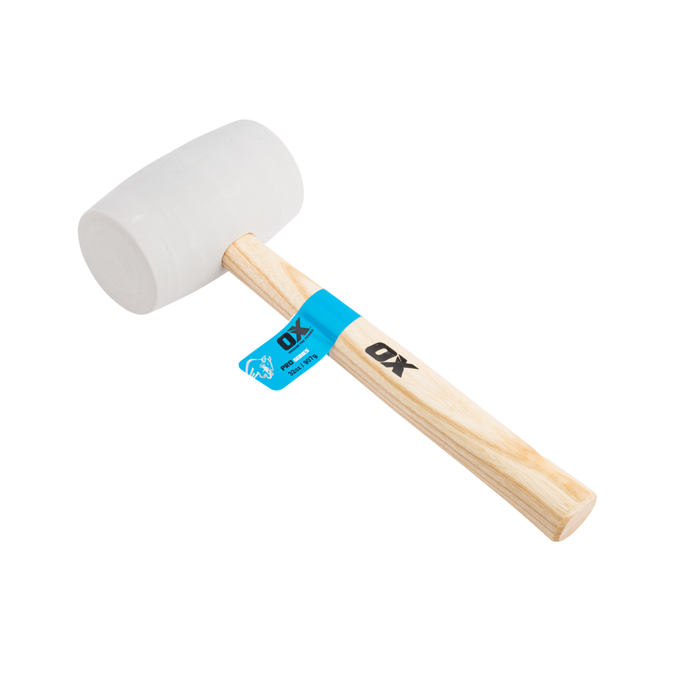 OX Tools OX-P081832 Pro White Rubber Mallet - 32 oz
