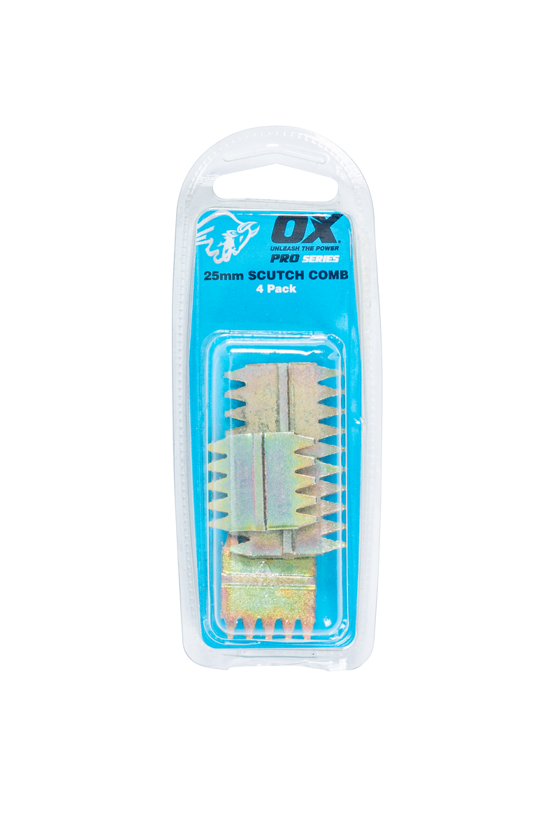 OX Tools OX-P080725 Pro 25mm Scutch Combs - 4 pack