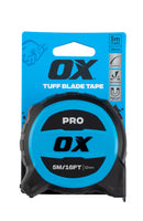 OX Hand Tools P506405 Pro 5m/16ft Tuff Blade Tape Measure - Magnetic Dual Hook & 32mm Wide Blade