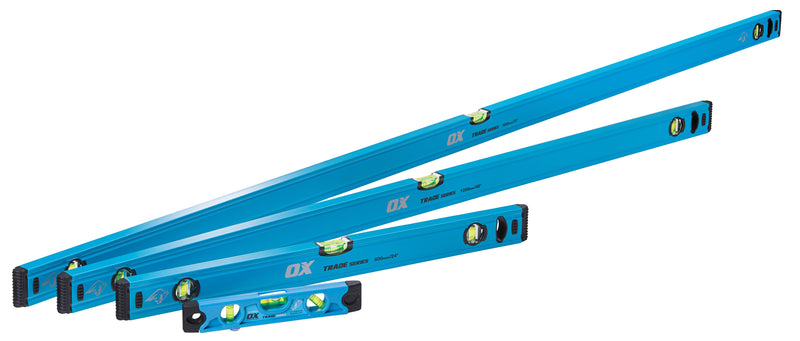 OX Tools OX-T500404 Trade 4 Piece Level Set - 600, 1200 & 1800mm Trade Level and Trade 230mm Torpedo Level