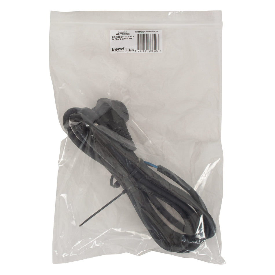 Trend Tools WP-T12/075 2 Core Cable And Plug 240V Uk T12 And T14